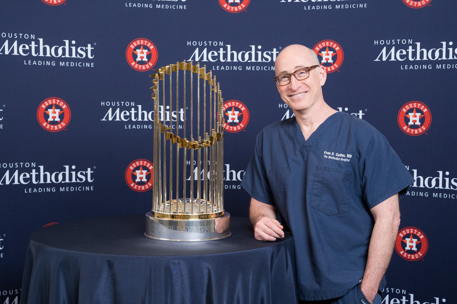 Dr. Collins celebrating Astros’ 2017 World Series Win